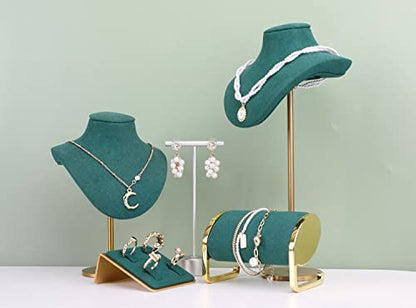 Velvet necklace stand display, small necklace holder, jewelry mannequin stands and displays【Green-Height 7.48 inch】 - color: Green, size: Small