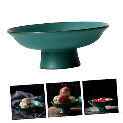Ceramic Fruit Plate Japanese Style Storage Dish Elegant Standing Dessert Plate Multi Functional Tableware for Home Decor Food Photography Sturdy Easy to Clean