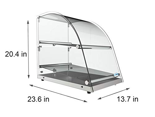 KoolMore DC-2CN Bakery Display Case, 2.4 Cu. Ft - 2 Shelves - size: 14 in. - 2 Shelves