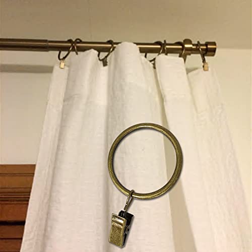 WeeksEight 40 Pack Bronze Curtain Rings with Clips, Curtain Hooks Hangers Clip Rings for Hanging Drapes Bows Hat, Drapery Rings 1.5 in I D, Fits up to 1.2 in Diameter Curtain Rod. - color: Bronze, size: 1.5" I D Set of 40