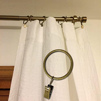 WeeksEight 40 Pack Bronze Curtain Rings with Clips, Curtain Hooks Hangers Clip Rings for Hanging Drapes Bows Hat, Drapery Rings 1.5 in I D, Fits up to 1.2 in Diameter Curtain Rod. - color: Bronze, size: 1.5" I D Set of 40