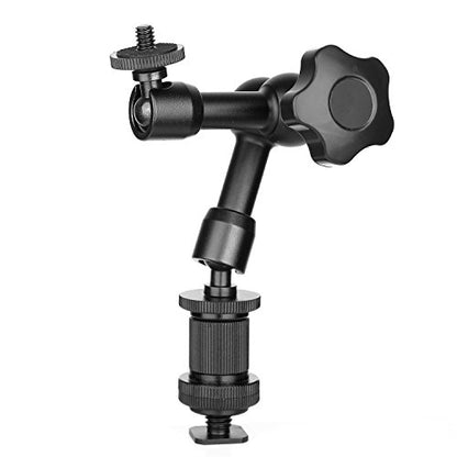 ChromLives 7'' Magic Arm, Articulating Magic Friction Arm Adjustable with Hot Shoe Mount 1/4'' Tripod Screw Compatible with DSLR Camera Rig/LCD/DV Monitor/LED Lights/Flash Light/Microphone - color: magic arm