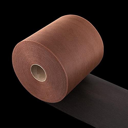 Tulle Fabric Roll, 6” by 200 Yards (600FT) Tulle Organza Fabric Spool for DIY Tutu Skirt Baby Shower Decor Wedding Backdrop Crafts Birthday Party Supplies (Brown) - color: Brown