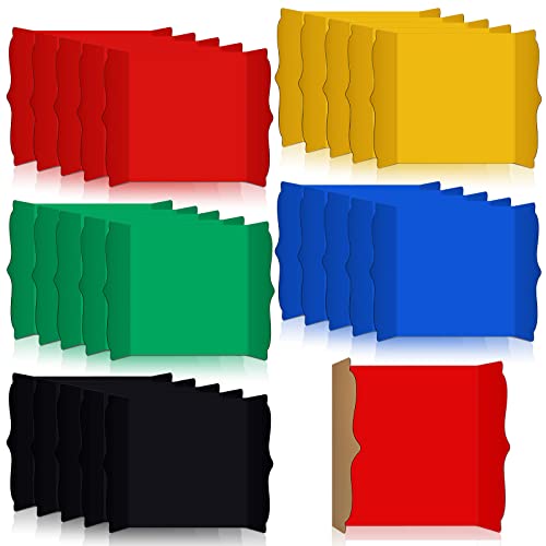 Censen 30 Pcs Trifold Poster Board 12 x 20 Inch Colorful Trifold Display Board Science Fair Display Boards Small Corrugated Posterboard Project Presentation Boards for Science Fair Business Office - color: Colorful