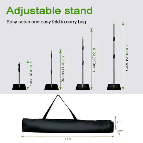 Green Screen BackdropKit, 8 * 5FT Metal Base Photo Studio Support System, Adjustable Backdrop Frame for Video Shooting, Live Streaming, Photo Studio, Content Creation and Virtual Backgrounds - size: 8*5FT