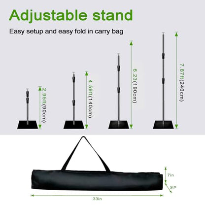 Green Screen BackdropKit, 8 * 5FT Metal Base Photo Studio Support System, Adjustable Backdrop Frame for Video Shooting, Live Streaming, Photo Studio, Content Creation and Virtual Backgrounds - size: 8*5FT