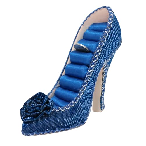 Ring Holder High Heel Shoe Design Fashion Jewelry Organizer Display Birtyday Gift (HW229R/blu) - color: HW229R/blu