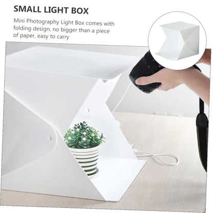 ABOOFAN Portable 20cm Photo Light Box Tent with LED Strips, Folding Photography Light Tent Kit with 4 Color Backdrops for Product and Jewelry Photography