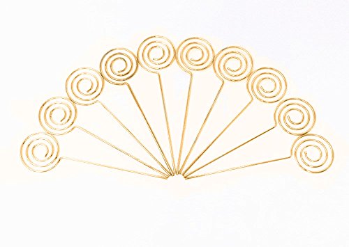 Honbay 30pcs DIY Gold Round Shape Ring Loop Craft Wire Clip Table Card Note Photo Memo Holder Metal Clamp Clay Cake Decoration Accessories