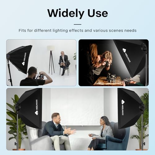 Softbox Photography Lighting Kit, 2Pcs 25" x 28" 75W COB LED Softbox with Remote, 2700K-5600K, Adjustable Light Stands & Gel Filters, Portable Photography & Video Kit for Studio Lights