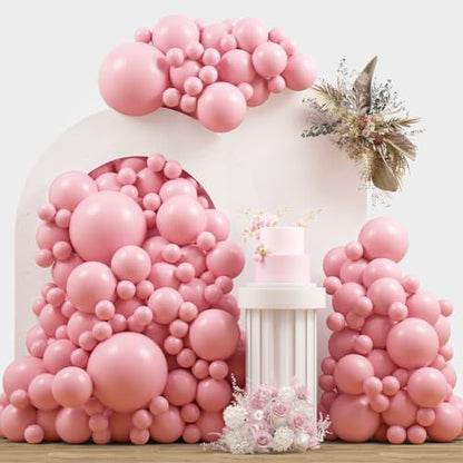 Light Pink Double Stuffed Balloons Different Size 115Pcs 5/10/12/18" Pink Balloon Arch Garland kit for Birthday Baby Shower Valentine's Day Bridal Shower Gender Reveal Wedding Mouse Party - color: Light Pink