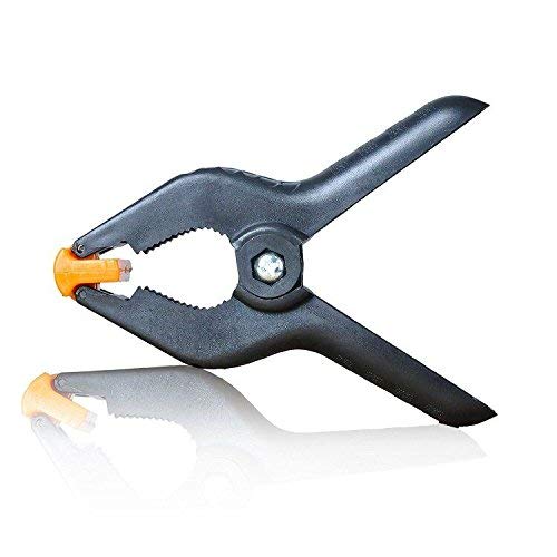 SLOW DOLPHIN Heavy Duty Spring Clamps Clip 4.5 Inch for Muslin/Paper Photo Studio Backdrops Background-6 Pack（Yellow & Black） - color: Yellow and Black