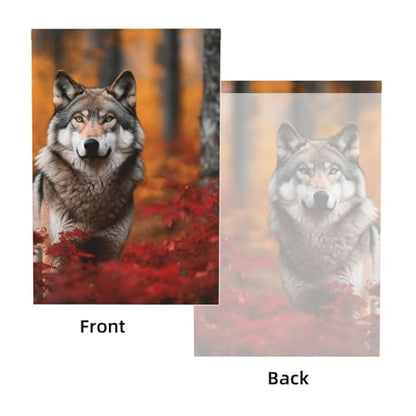 Autumn Animals Wolf Backdrop Background for Photography 5x7ft Photobooth Professional Photo Backdrop Curtains Video Photography Studio Photo Backgrounds Banner Booth Background Screen Parties - color: Autumn Animals Wolf