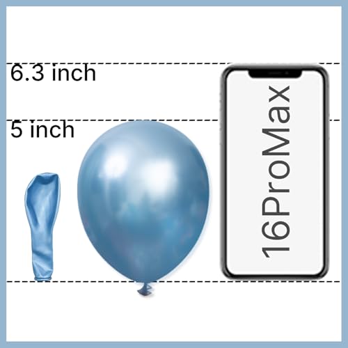 PartyWoo Metallic Light Blue Balloons 50 pcs 5 inch Metallic Baby Blue Small Mini Balloons for Graduation Wedding Baby Shower Gender Reveal Anniversary Birthday Party Decorations Blue-G119 - color: Blue-g119, size: 5 inch