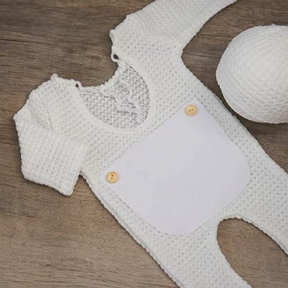 Zeroest Newborn Photography Props Boy Outfits Baby Photo Props Outfit Newborn Boy Photo Shoot Hat Set (Cream) - color: Cream