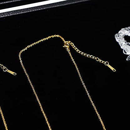 Wudygirl Jewelry Organizer Velvet Jewelry Tray Showcase Display Case Storage Necklace Bracelet Ring Earring Organizer Box Stackable Clear Lid Lock(Multi Jewelry Box) - style: Empty Tray