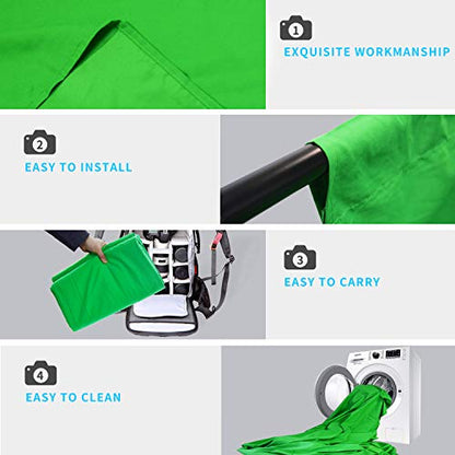 ISSUNTEX 10X10 ft/3X3 Meters Background Photo Backdrop, Photo Studio, Collapsible High Density Screen for Video Photography and Television-Green - color: Green, size: 10X10 ft