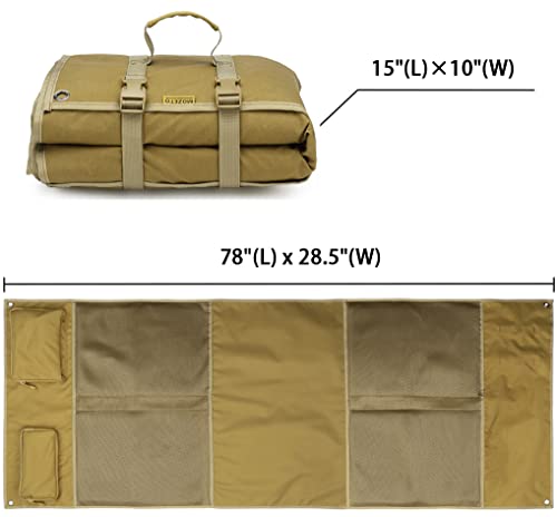 MOZETO Shooting Mat, Extra Large Folded Shooting Mats Prone Padded Hunting Accessories for Range Hunting - color: Tan