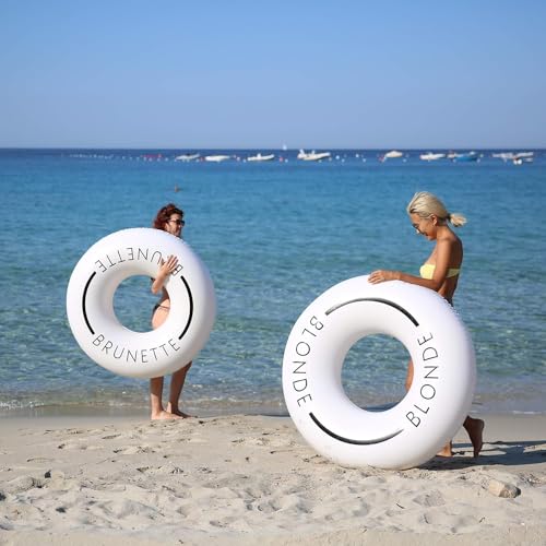 Loteli Swim Ring Float - Minimal Aesthetic Inflatable Swim Ring | Classic Prop for Party, Photo Shoot, Summer Fun & Relaxation | Durable & Easy to Inflate - color: Blonde, size: 1 Pack
