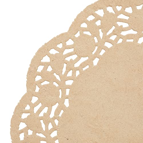 Juvale Paper Placemats - 9-Inch Brown, 250 Pack - Disposable Round Placemats & Doilies for Tables - Tea Party Decorations - size: 9-Inch
