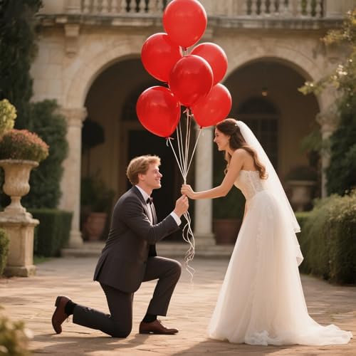 Red Balloon 110pcs, 12 Inch Thickened Red Latex Helium Balloons for Graduation Wedding Independence Day Valentine's Day Memorial Day Christmas Engagement Birthday Party Decorations - color: B02-red, size: 12inch (Normal)