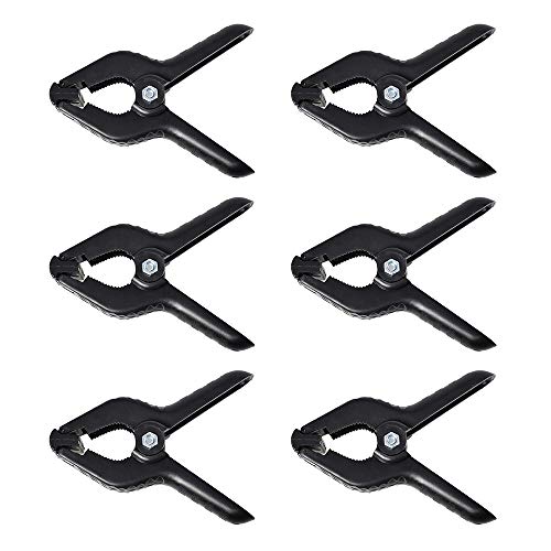 SLOW DOLPHIN Heavy Duty Spring Clamps Clip 4.5 Inch for Muslin/Paper Photo Studio Backdrops Background-6 Pack(Black) - color: Black