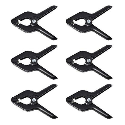 SLOW DOLPHIN Heavy Duty Spring Clamps Clip 4.5 Inch for Muslin/Paper Photo Studio Backdrops Background-6 Pack(Black) - color: Black