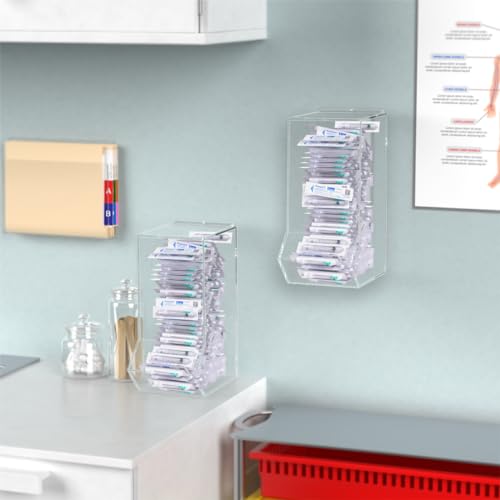 Marketing Holders Clear Dispenser Drop Bin for Retail Medical Facility 6.5" x 14.75" Wall or Counter Storage Display Acrylic Candy Container - size: Single Condiment Bin