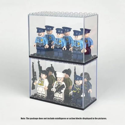 6PCS Minifigure Display Case for Lego, Acrylic Building Block Display Box for Action Figure, Stackable Lego Minifigures Display Case for Mini-Figure - color: Transparent