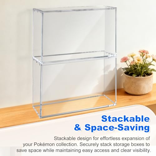 PKMN Charizard UPC Box Acrylic Case,Compatible with Mega Charizard X ex Ultra-Premium Collection UPC and 151 UPC,8+5mm Thick Stackable Acrylic Display Case,UPC Protector Case with Strong Magnetic Lid - size: Mega Charizard X ex UPC case