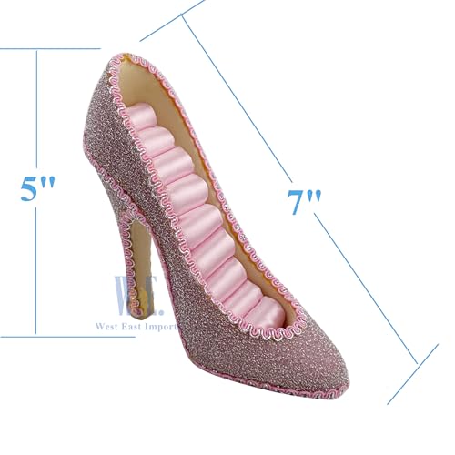 Ring Holder High Heel Shoe Design Fashion Jewelry Organizer Display Birtyday Gift (Pink) - color: Pink