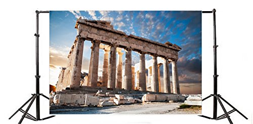 Yeele 8x6ft Acropolis Ancient Ruin Site Backdrop Vinyl Parthenon Temple Marble Pillar Greece Landmark Building Photography Background Baby Adult Travel Portraits Photo Booth Shooting Studio Props