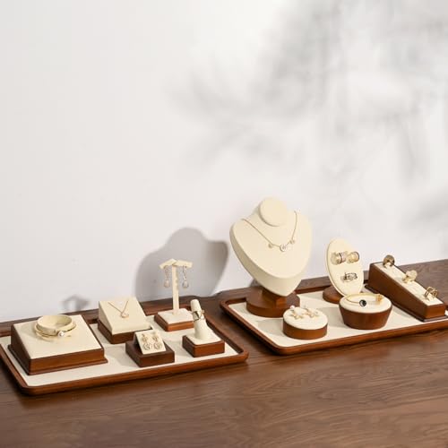 Oirlv Solid Wood Bangle Bracelet Watch Holder Exhibit/Trade shows/Retail stores Jewelry Display Stand (Creamy-white) - color: Creamy-white