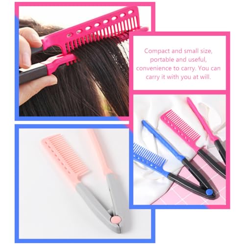 3pcs Foldable V-shaped Hairdressing Straightener Combs for Salon Flat Ironing, Portable Hair Styling Tools for Women and Men