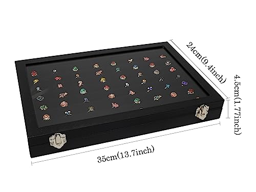 Wudygirl 7 Slots Ring Holder Organizer Box with Transparent Lid Black Jewelry Organizer for Store Display Jewelry Holder for Rings（Ring Organizer） - style: 7 Slot Ring Tray
