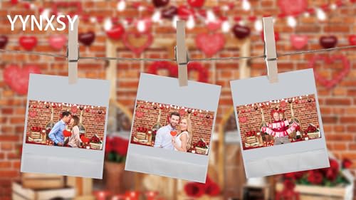 YYNXSY 7X5FT Valentine's Day Brick Wall Background Valentine backdrops for Photography Heart-Shaped Pendant, red Rose Photo Banner YY-5025 - color: Black
