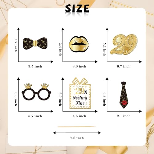 INNORU 29th Birthday Photo Booth Props, 29 & Feeling Fine Birthday Photoshoot 29 Years Old Party Photography Props Favor Centerpiece Sticks Decorations 30 PCS