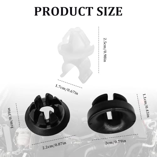 3PCS Hood Prop Rod Clip, Car Hood Support Prop Rod Holder Clips, 91503-SS0-003 Hood Rod Grommet Clamp, Vehicle Engine Hood Stay Retainer Clips Replacement for Honda Accord Odyssey