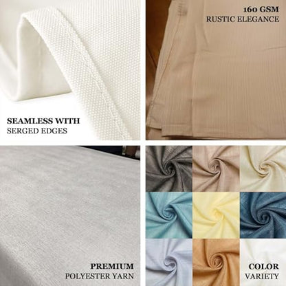 Efavormart 90x132 Blue Premium Faux Linen Rectangular Tablecloth | Wrinkle Free Tablecloth - color: Blue, size: 132" x 90" (Rectangular)