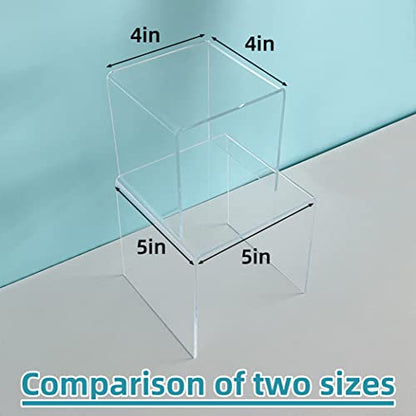 Acylic Riser Square Display Stand For Cupcakes, Arts and Crafts (Clear, 8P-4INCH) - color: Clear, size: 8P-4INCH