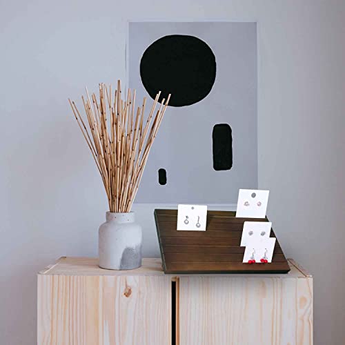 Wooden Portable Earring Display Stand Greeting card Business Card display Stand Earring card holder display stand for vendors Earring Cardboard for Selling - color: Brown