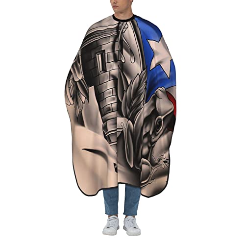 Puerto Rico Barber Cape With Adjustable Closure, Hairdressing Haircut Apron Barber Cover Gown For Hairdresser Styling Home - color: Boricua Puerto Rico Frog3