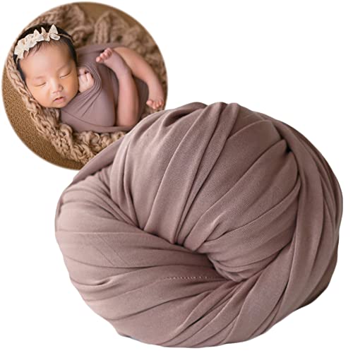 Zeroest Newborn Photography Stretch Wrap Boy Girl Baby Wraps Photography Props Baby Photo Prop Stretch Blanket for Baby (Brown) - color: Brown