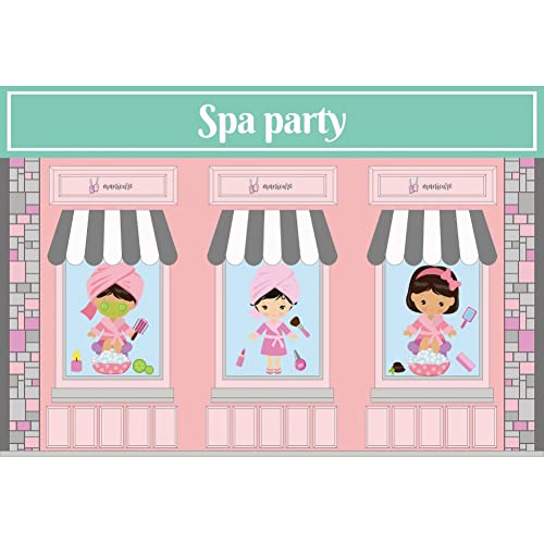 AOFOTO 6x4ft Princess Pink Spa Party Backdrop Girls Women Kids Spa Party Vinyl Backdrop for Birthday Decor Supplies Salon Slumber Cosmetics Beauty Makeup Photography Background Photo Studio Props - color: Spa Party, size: 6x4ft