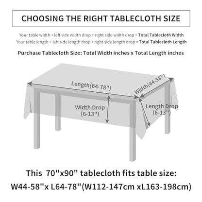 Natural Linen Textured Rectangle Tablecloth, Slubby Lightweight Table Cloth 70 x 90 Inch, Water Resistant Stain Resistant Farmhouse Burlap Table Cover for Kitchen Dining Room - color: Natural, size: 90" X 70" (Rectangular)