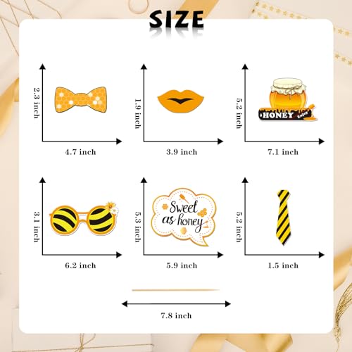 INNORU Bee Honey Photo Booth Props, Bumble Bee Baby Shower Photoshoot New Mom Wedding Party Photography Props Favor Centerpiece Sticks Decorations 30 PCS