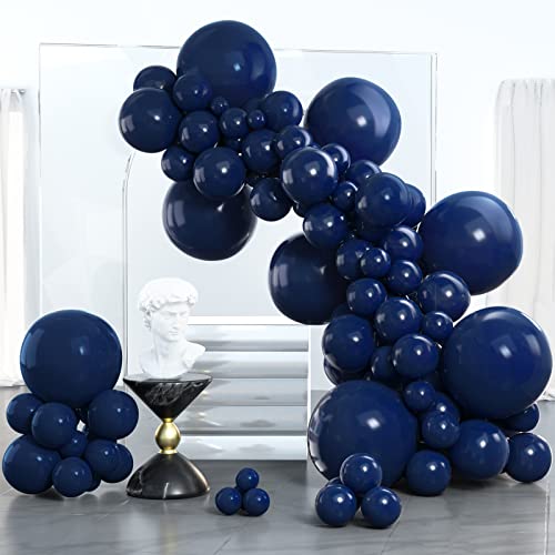 PartyWoo Navy Blue Balloons 100 pcs Different Sizes Pack of 18 12 10 5 Inch Pearl Dark Blue Balloon Arch Kit Garland for Graduation Wedding Baby Shower Birthday Party Decorations Blue-Z90 - color: Blue-z90, size: 5/10/12/18 inch