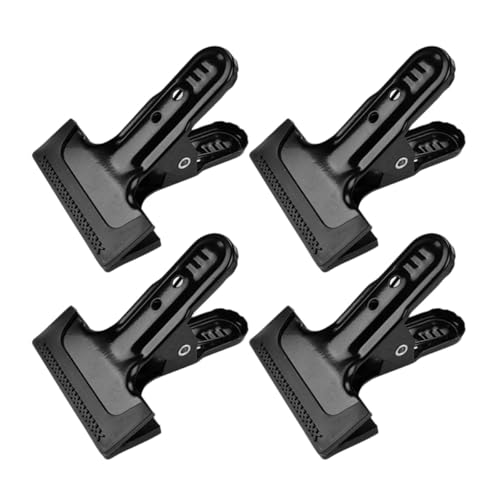 4 Pieces Photography Backdrop Clips Metal Background Cloth Clamps Black Strong Grip for Studio Photo and Video Shoot