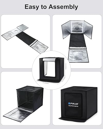 PULUZ Light Box Photography, 24x24 inch Large Photo Light Box with 120 LED Beads, CRI >95, Professional Portable Photo Booth Shooting Tent Kit with 6 Color Backdrops for Product Photography