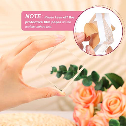 Remerry 8 Pieces Acrylic Display Block 2 x 2 x 1 Inch Clear Polished Acrylic Square Display Cube Block Stand Holder for Rings Jewelry Ornaments - size: 2 X 2 X 1 Inch